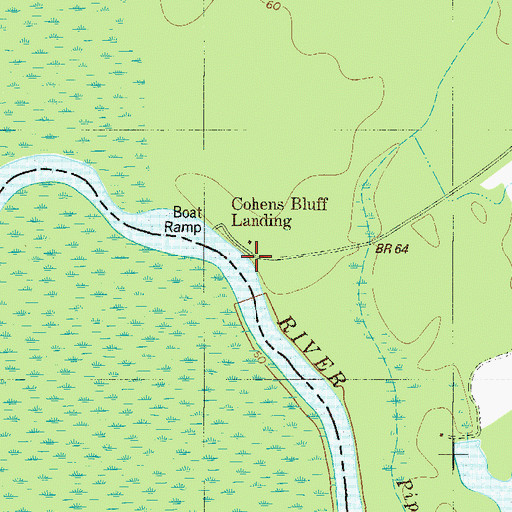 Topographic Map of Cohens Bluff, SC