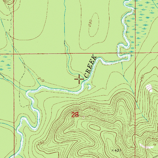 Topographic Map of Piney Woods Creek, AL