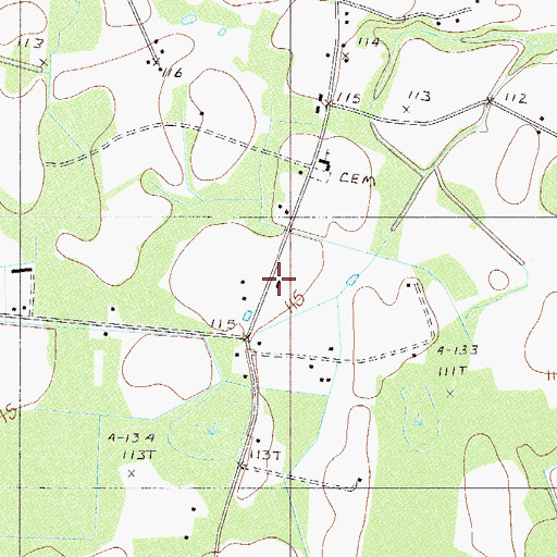 Topographic Map of Sandy Drain School (historical), SC