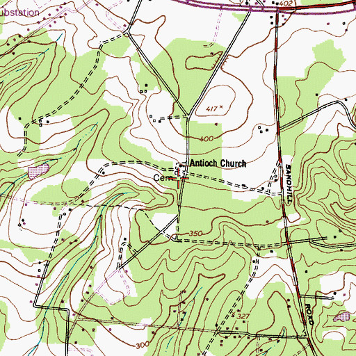 Topographic Map of Antioch School (historical), SC
