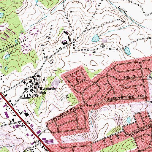 Topographic Map of Apple Valley, SC