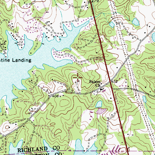 Topographic Map of Bauknight Cemetery, SC