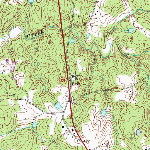 Topographic Map of Beulah Cemetery, SC