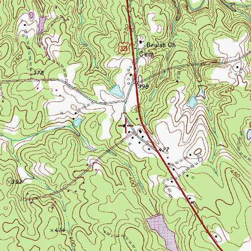 Topographic Map of Beaulah Church, SC