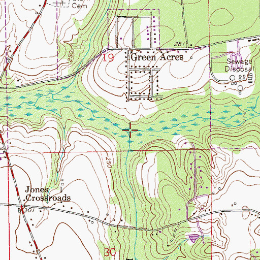 Topographic Map of Pinhook Creek, AL