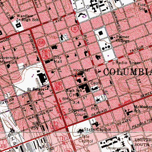 Topographic Map of Bethel African Methodist Episcopal Church, SC