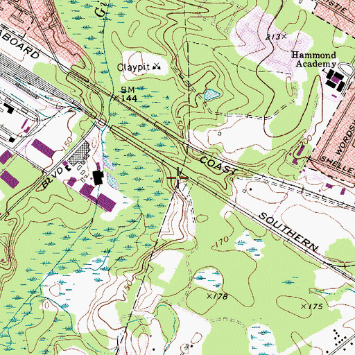 Topographic Map of Bethlehem Church (historical), SC