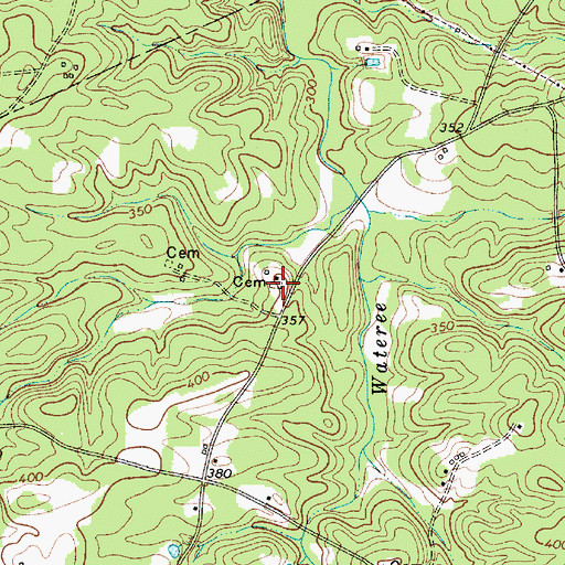 Topographic Map of Bickley Cemetery, SC