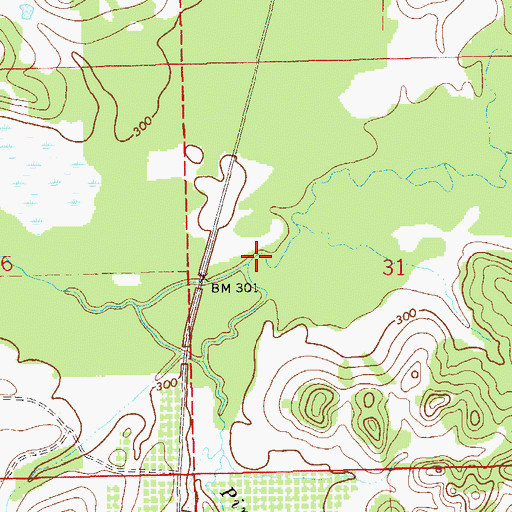 Topographic Map of Pinhook Creek, AL