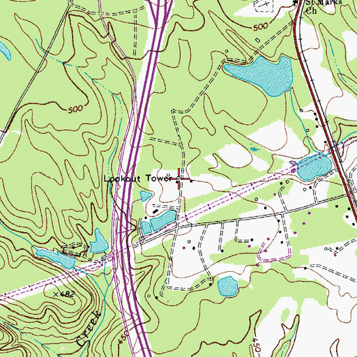 Topographic Map of Blythewood Lookout Tower, SC