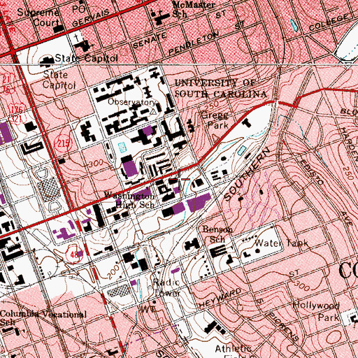 Topographic Map of Booker T Washington Center, SC