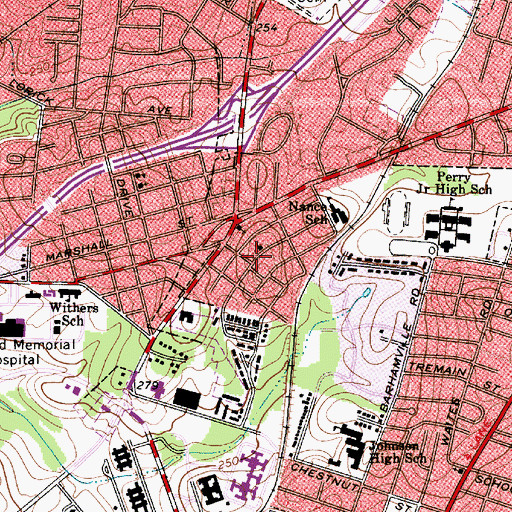 Topographic Map of Booker Washington Heights, SC