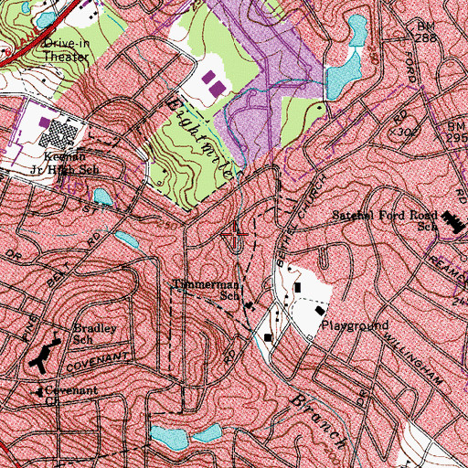 Topographic Map of Brickyard Village, SC