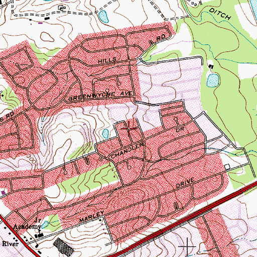 Topographic Map of Broad River Estates, SC