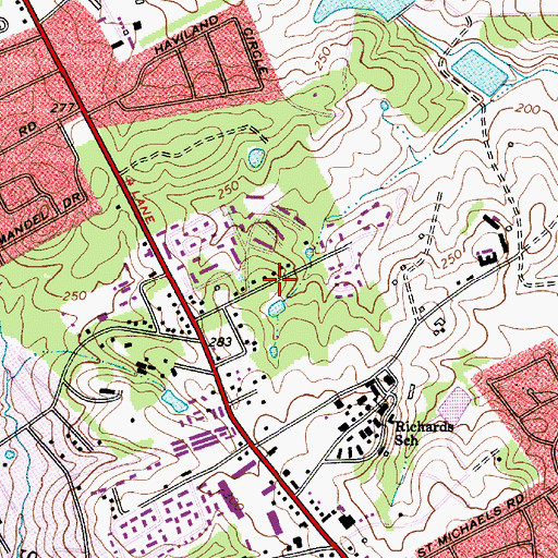 Topographic Map of Brook Pines, SC