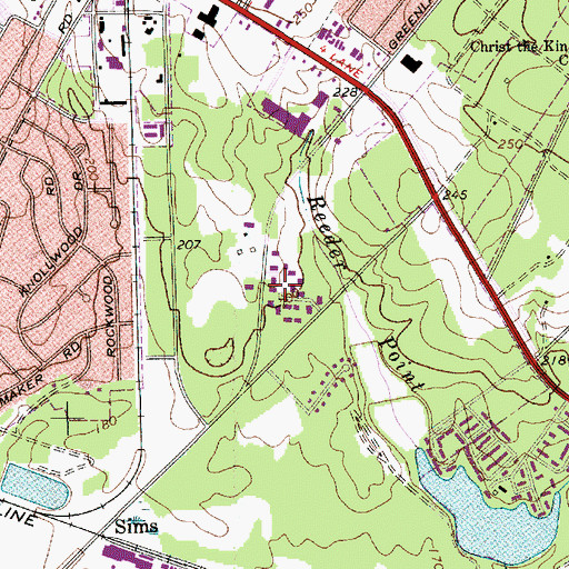 Topographic Map of Burnside East, SC