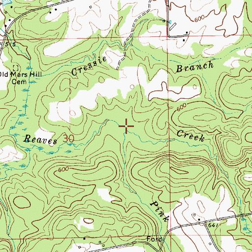 Topographic Map of Pink Branch, AL