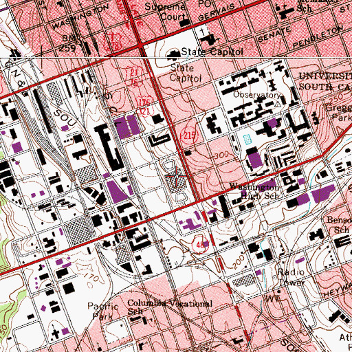 Topographic Map of Carolina Coliseum, SC