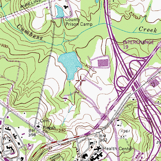 Topographic Map of Carolina Research Park, SC
