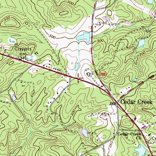 Topographic Map of Cedar Creek School (historical), SC