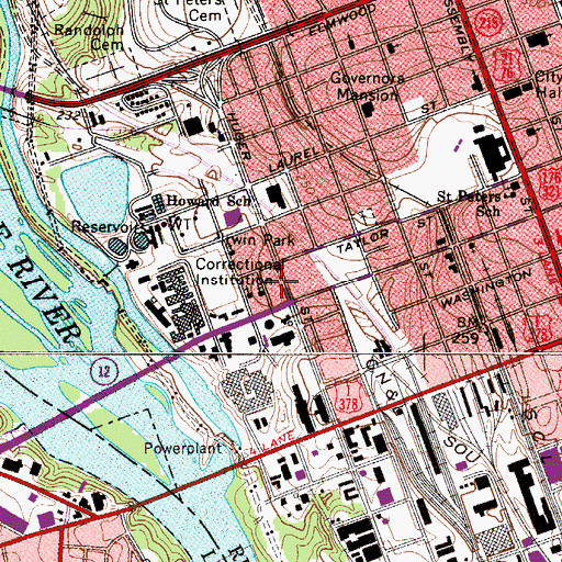 Topographic Map of Central Baptist Church, SC