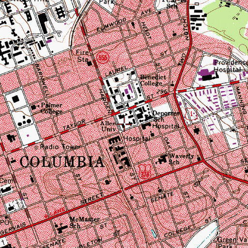Topographic Map of Chappin Hall, SC