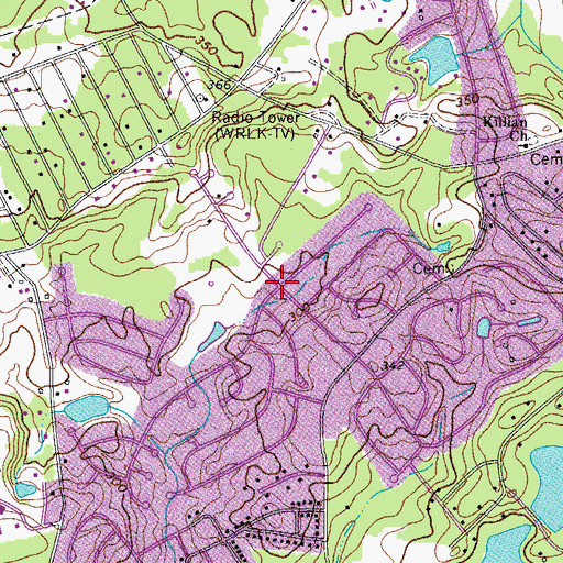 Topographic Map of Charleswood, SC