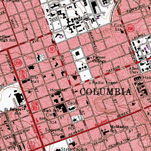 Topographic Map of Church of the Good Shepherd, SC