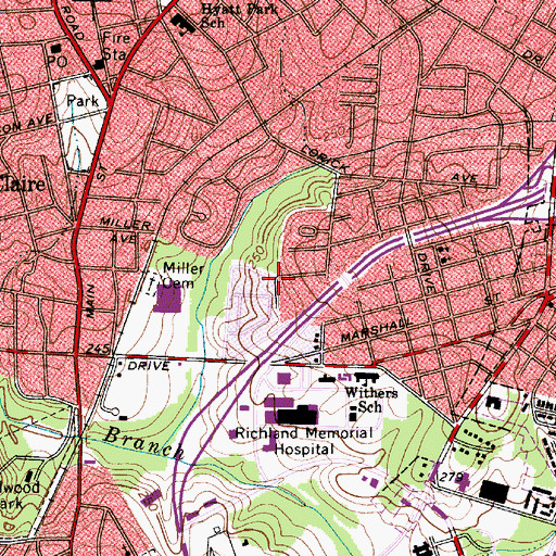 Topographic Map of Colonial Heights, SC