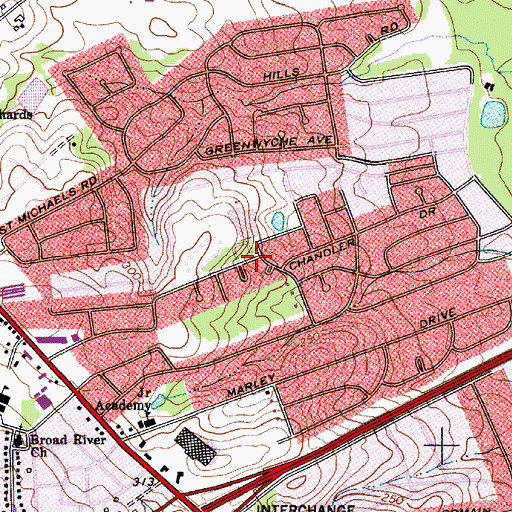 Topographic Map of Columbia High School, SC