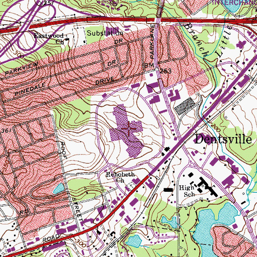 Topographic Map of Columbia Mall Shopping Center, SC