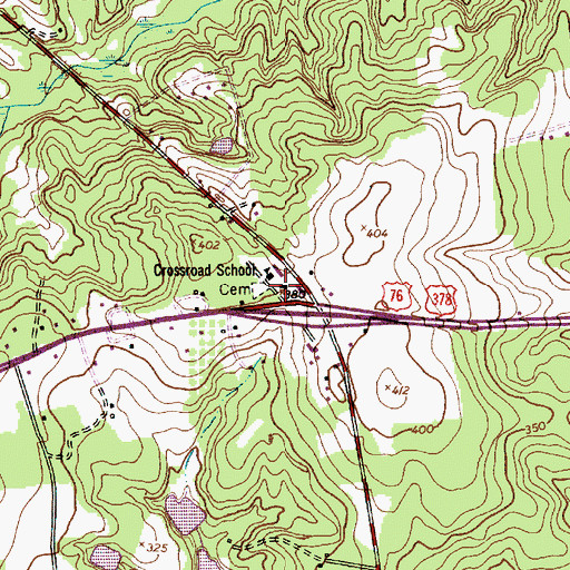 Topographic Map of Crossroads Church (historical), SC