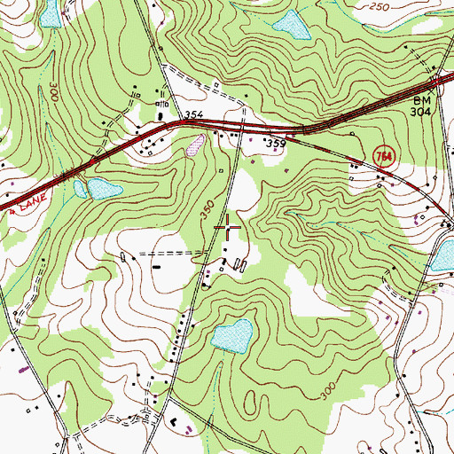 Topographic Map of Crossroads School (historical), SC