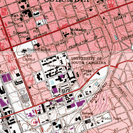 Topographic Map of Davis College, SC
