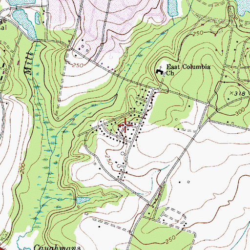Topographic Map of Dominion Hills, SC