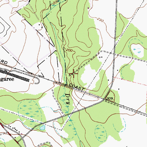 Topographic Map of Dry Branch School (historical), SC