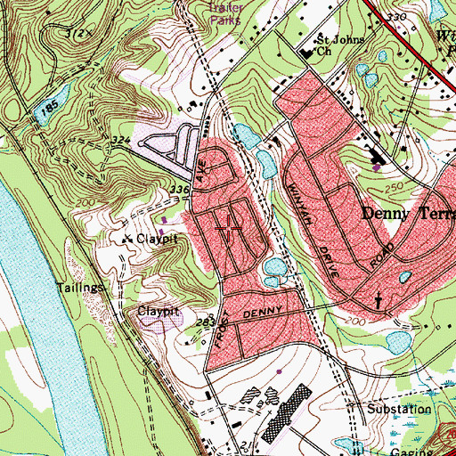 Topographic Map of Dunston Hills, SC