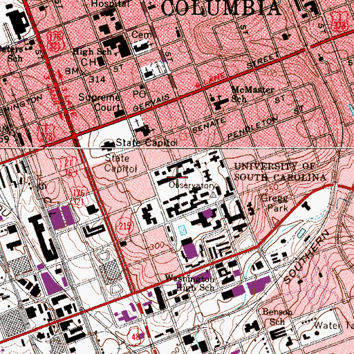 Topographic Map of Elliott College, SC