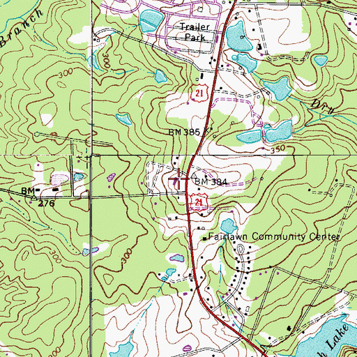 Topographic Map of Fair Lawn Church, SC