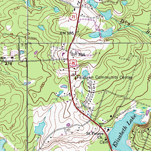 Topographic Map of Fairlawn School (historical), SC