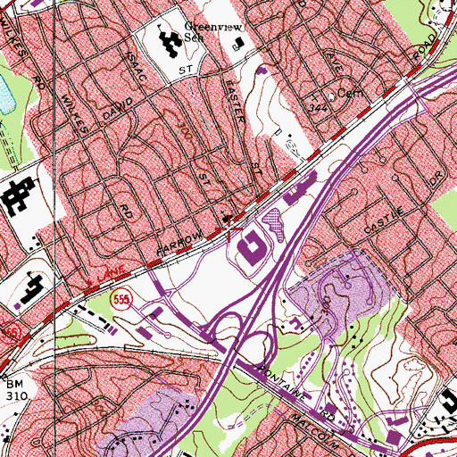 Topographic Map of Fairwold, SC