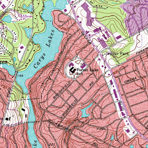 Topographic Map of Forest Lake Park, SC