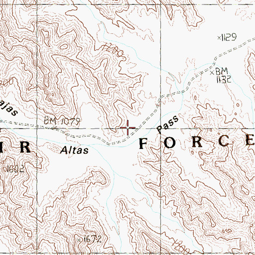 Topographic Map of Tinajas Altas Pass, AZ