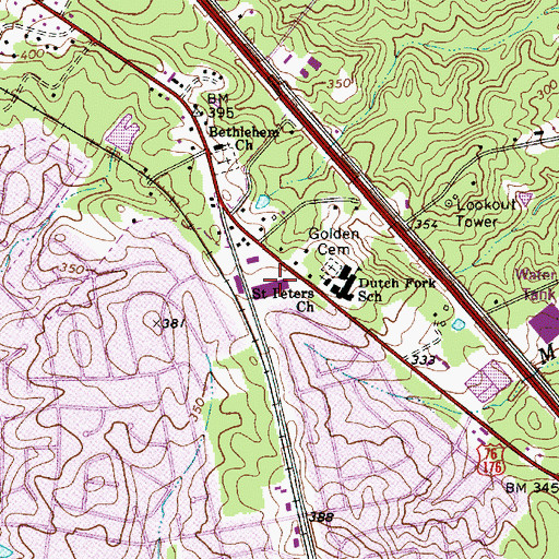 Topographic Map of Friarsgate Plaza Shopping Center, SC