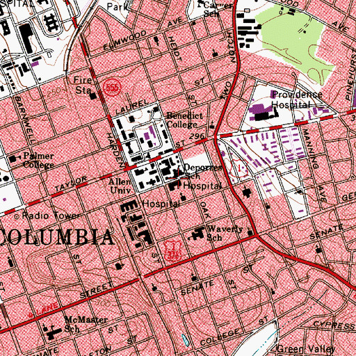 Topographic Map of Good Samaritan Waverly Hospital, SC