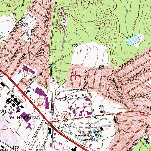 Topographic Map of Gordon Springs, SC