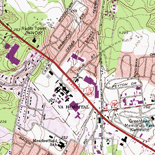 Topographic Map of Greenlawn Church, SC