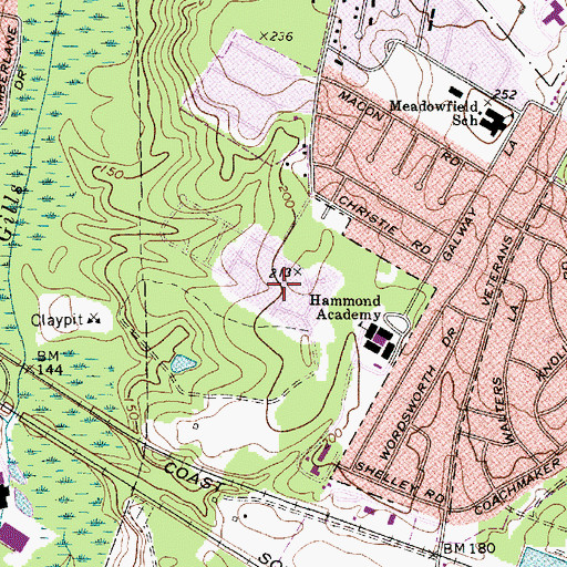 Topographic Map of Hampton Trace, SC