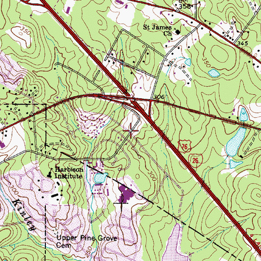 Topographic Map of Harbison Church (historical), SC