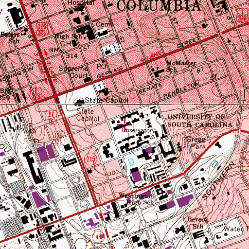 Topographic Map of Harper College, SC
